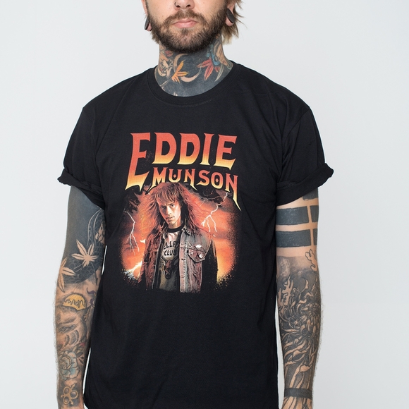 Stranger Things Other - Netflix Stranger Things Eddie Munson Graphic Black T-Shirt - Size L